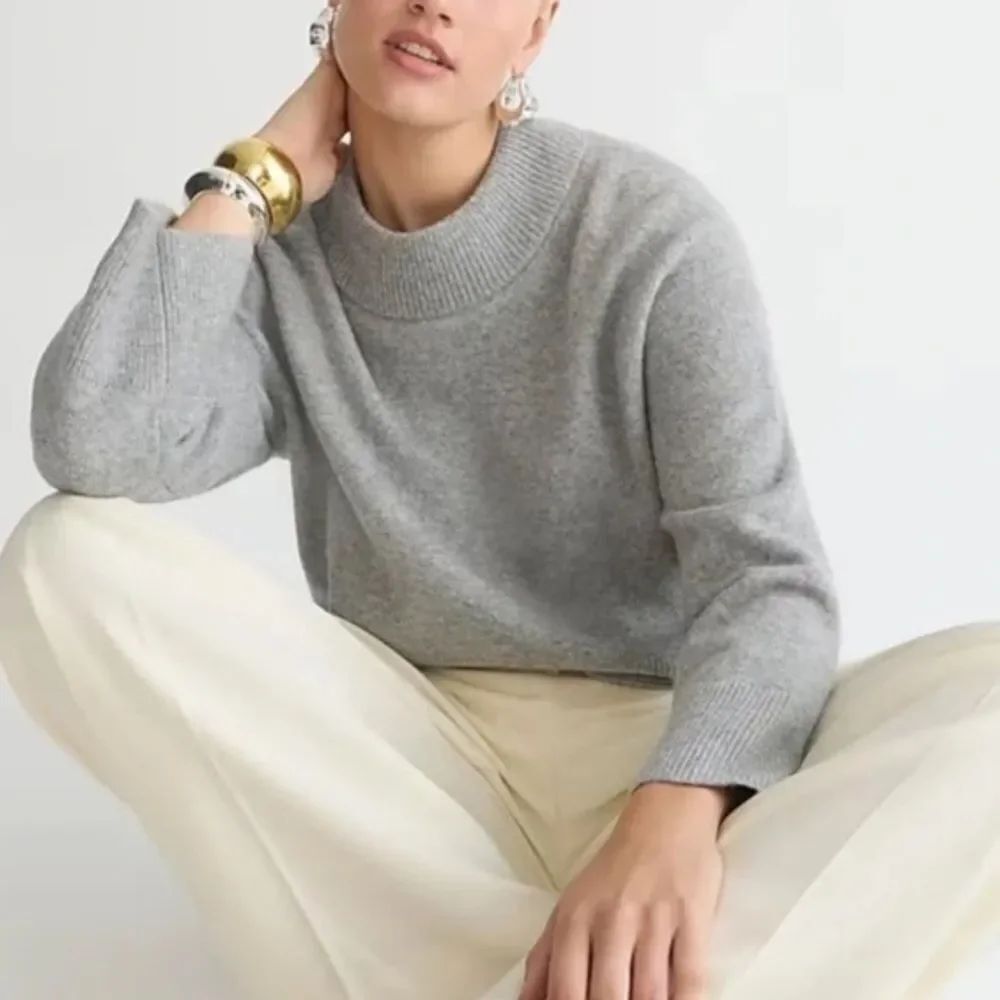 J. Crew Chunky Crewneck Sweater In Supersoft Yarn Grey Women’s 3XL XXXL